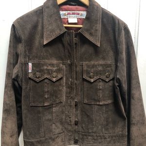 Vintage Abe Brand Brown suede jacket, size S